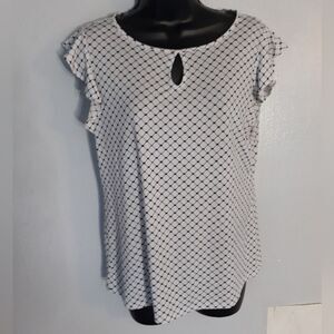 Worthington white and black blouse